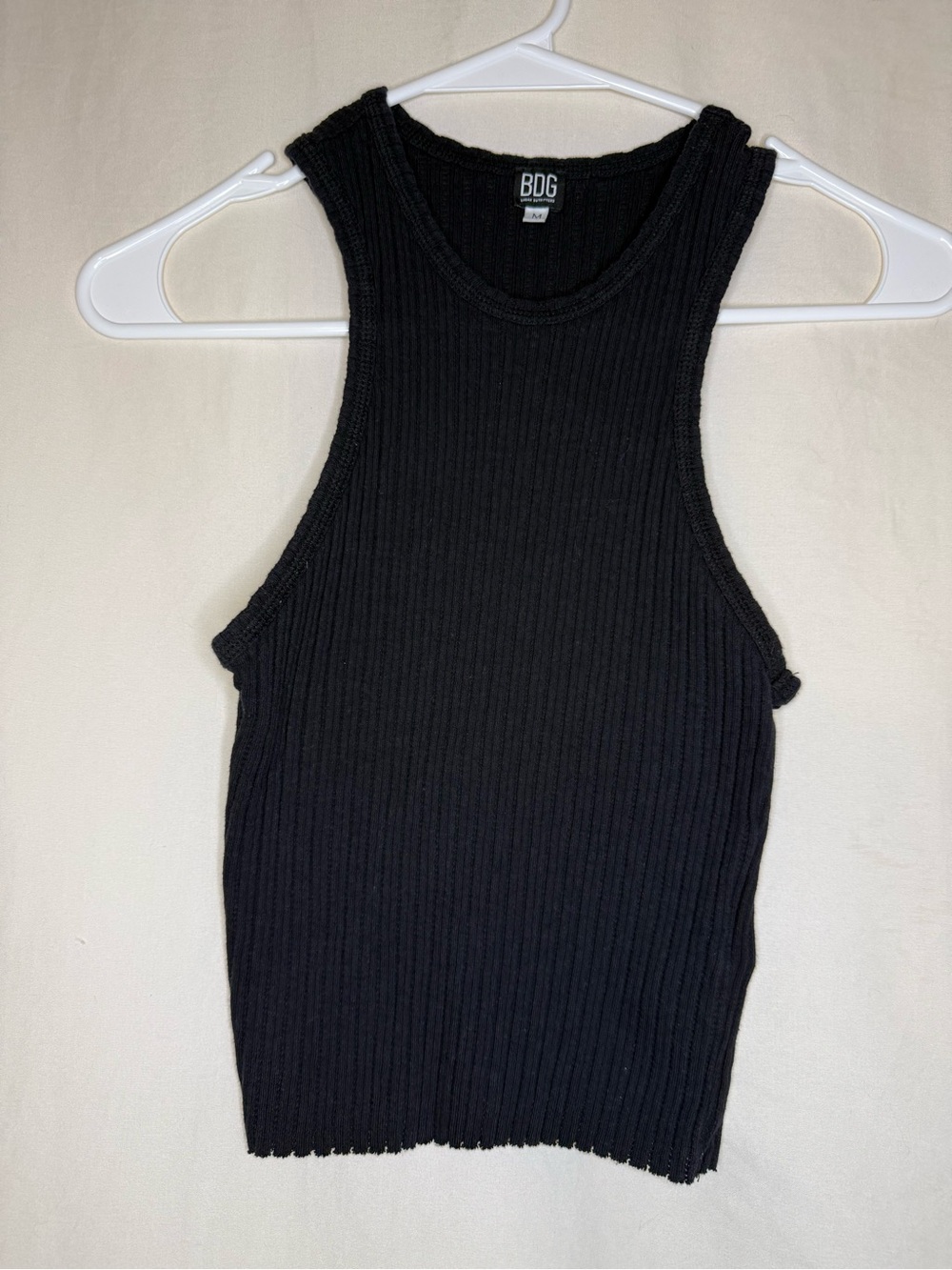 BDG Black Ribbed Racerback Tank